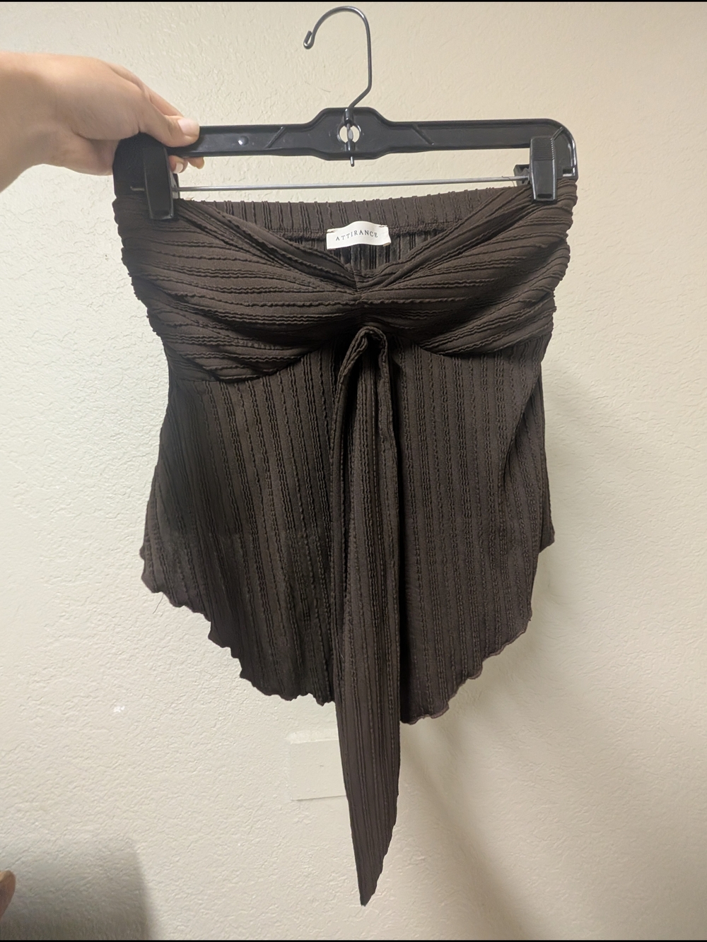 Brown Tie-Front Women’s Top